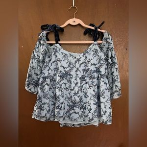 Loft blue floral top